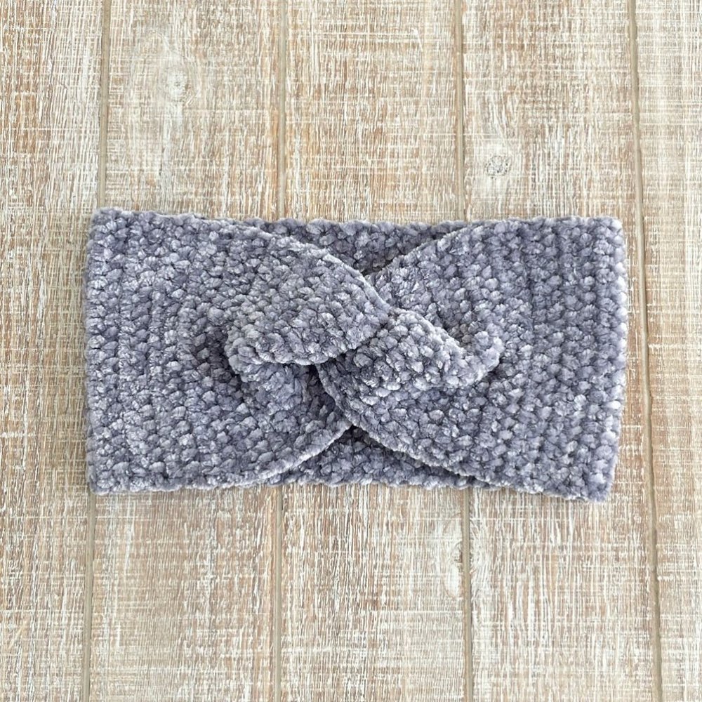 Luxury Twisted Velvet Crochet Headband Ear Warmer